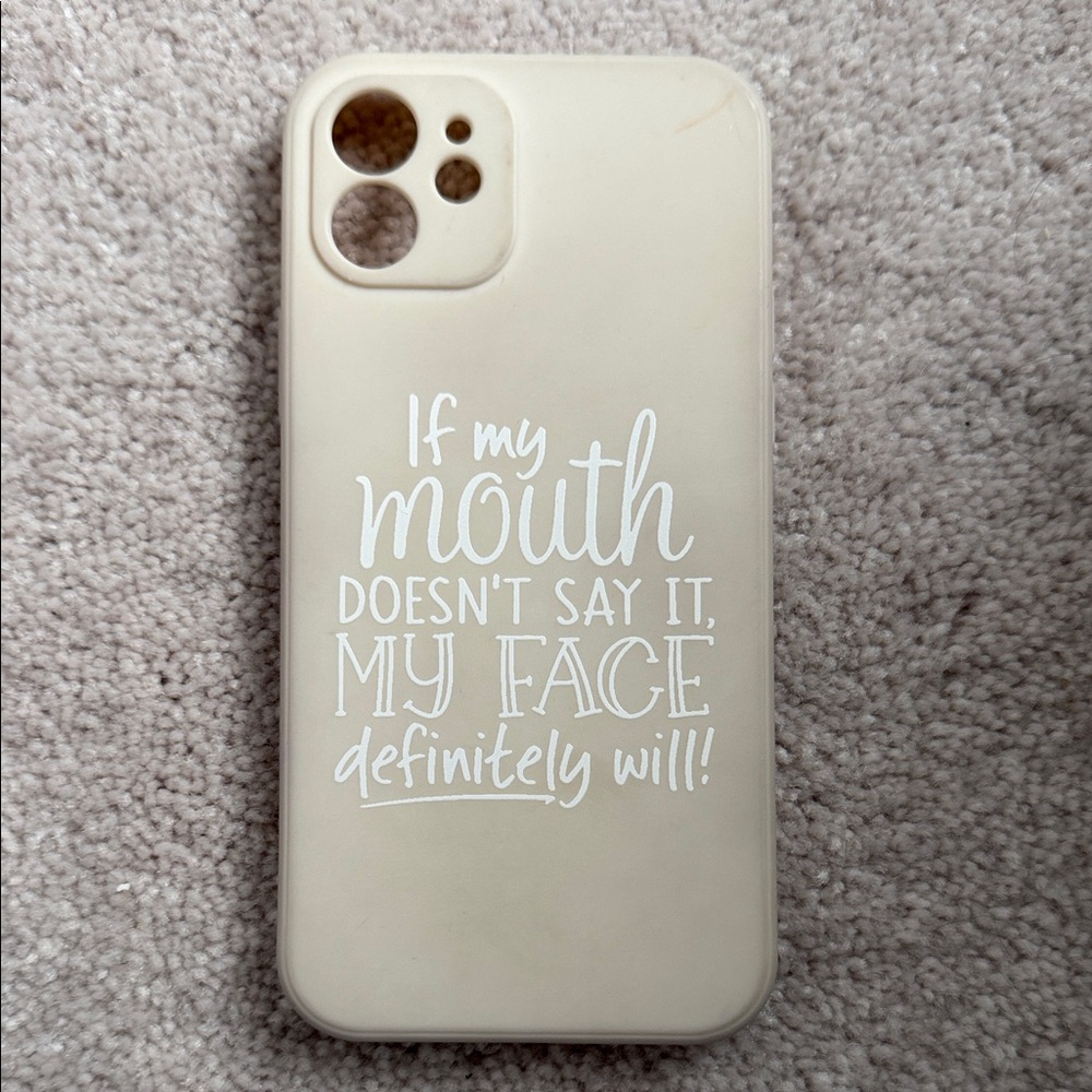 SHEIN Cream Phone Case with Fun Quote